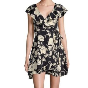 Free People Black Floral Wrap Dress